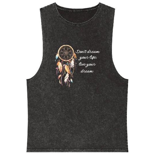 Dream Catcher Folk Mineral Wash Tank Tops Native American Live