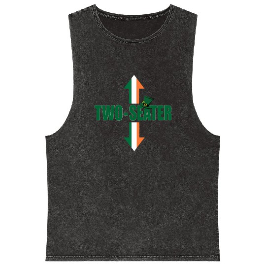 Irish Flag Two Seater Party-Trashy Humor Mineral Wash Tank Tops