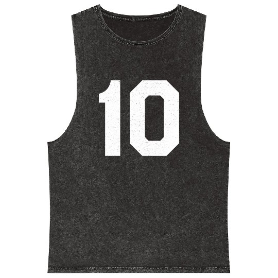 Jersey Number 10 Ten Athletic Sports Mineral Wash Tank Tops