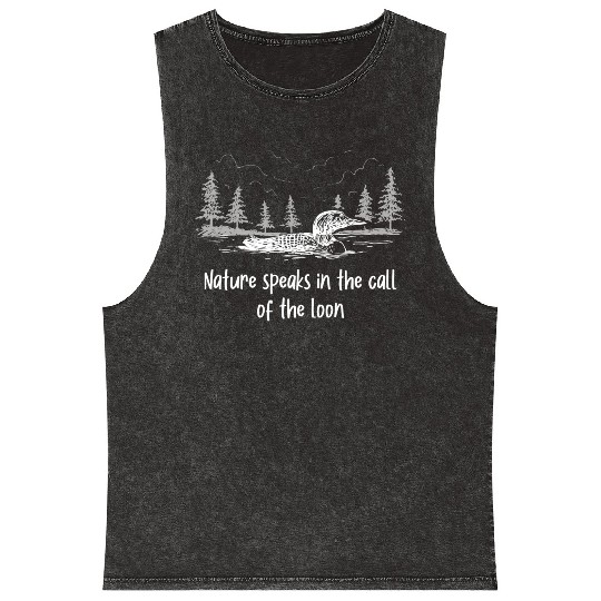 Nature Speaks Loon Bird Watching Loons Mineral Wash Tank Tops