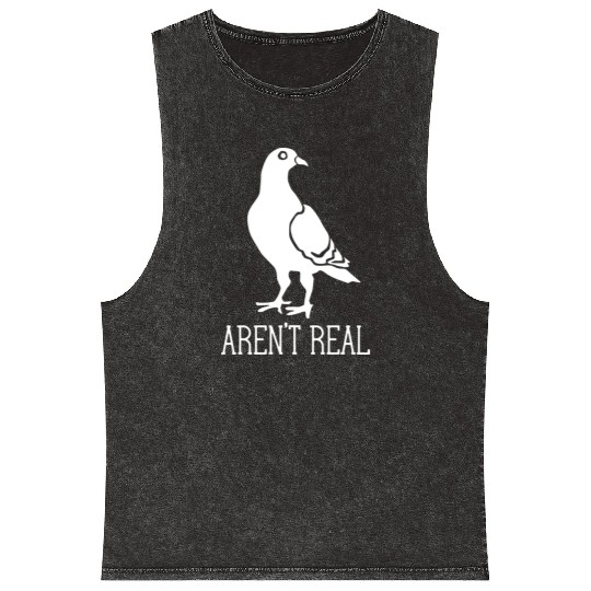 Birds Aren t Real Conspiracy Pigeon Retro Mineral Wash Tank Tops