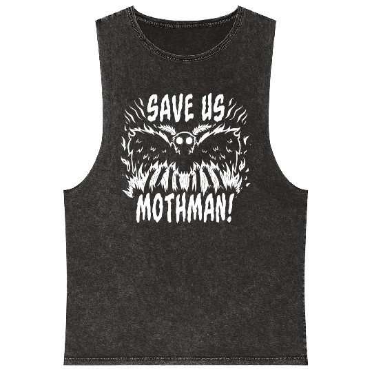 Save Us Mothman Mineral Wash Tank Tops