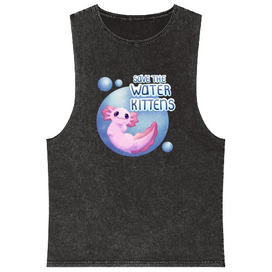 Save the Water Kittens Mineral Wash Tank Tops