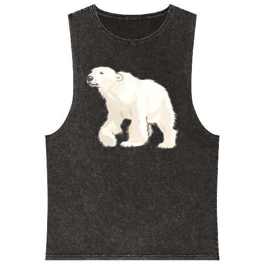 Polar Bear Arctic Animal Realistic Mineral Wash Tank Tops