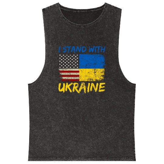 Ukraine Flag Ukrainian Ukraine Pride Mineral Wash Tank Tops