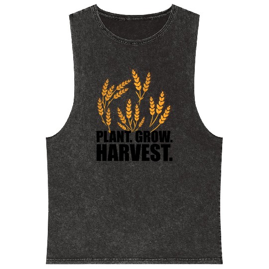 Wheat Farmer Plant Grow Harvest Mineral Wash Tank Tops