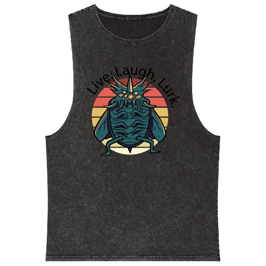 Live Laugh Lurk Mineral Wash Tank Tops