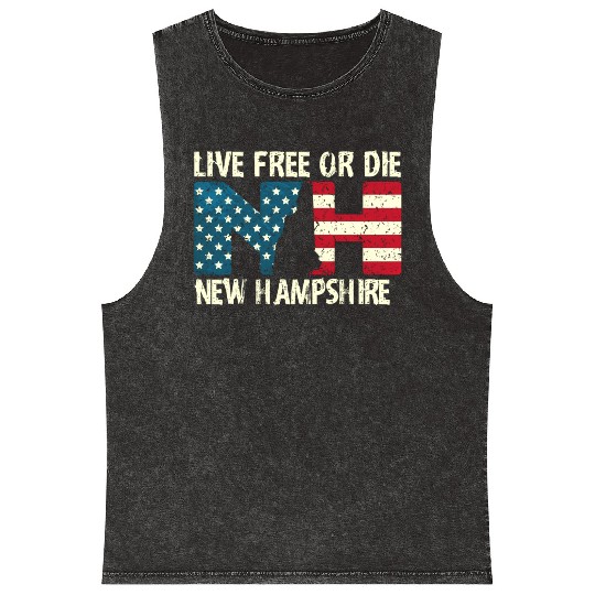 New Hampshire Patriotic Live Free Or Die Product Mineral Wash Tank Tops