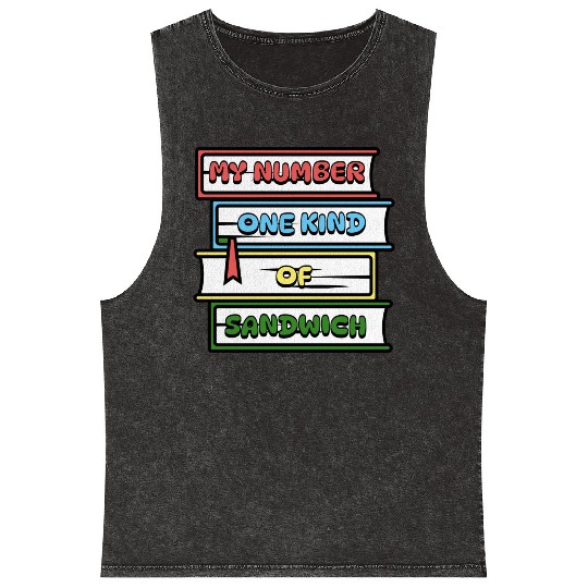 My Number One Kind Of Sandwich Book Lovers Mineral Wash Tank Tops