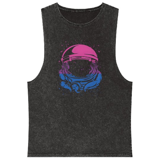 Astronaut In Space Moon Bisexual Flag Bi Space All Mineral Wash Tank Tops
