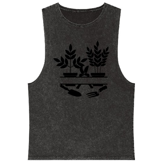 Garden gardener tools two plants Mineral Wash Tank Tops