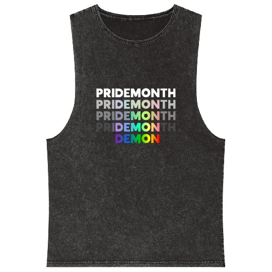 Pride Month Demon LGBT Gay Pride Month Transgender Mineral Wash Tank Tops