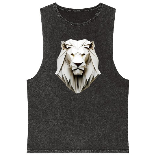 Origami lion - king of folding art Mineral Wash Tank Tops