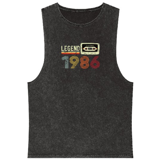 1986 Geburtstag Vintage Cassette Mineral Wash Tank Tops