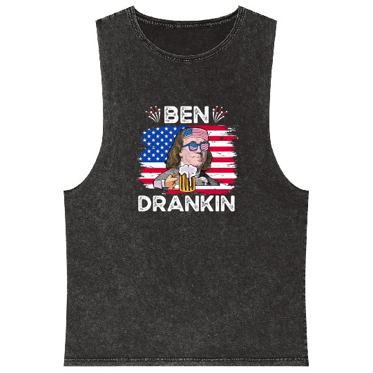 Ben Drankin US President Independence Day Mineral Wash Tank Tops