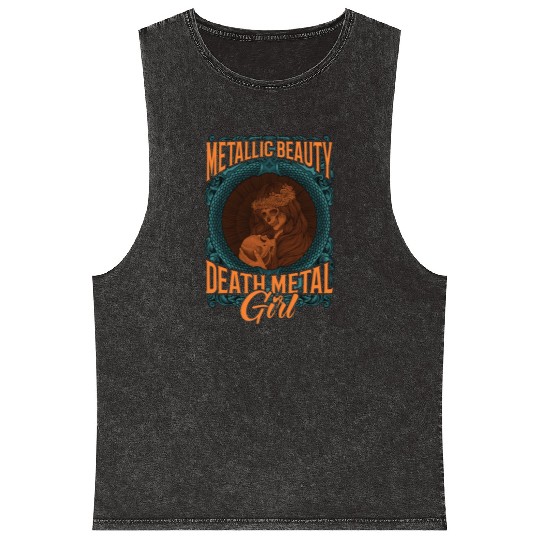 Goth Rock Satan Girl Woman Festivals Death Metal Mineral Wash Tank Tops