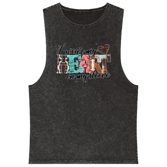 I Wear My Heart On My Sleeve Mineral Wash Tank Tops