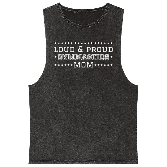 Loud Proud Gymnastics Mom aesthetic retro Mineral Wash Tank Tops