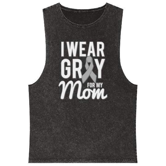 I Wear Grey For My Mom boy Mineral Wash Tank Tops
