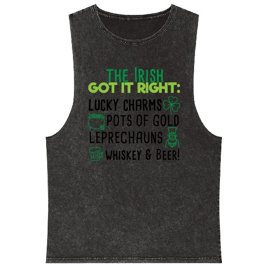 Lucky Irish Charms Aesthetic Mineral Wash Tank Tops