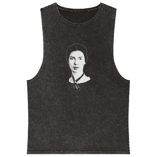 Emily Dickinson Black and White Mineral Wash Tank Tops