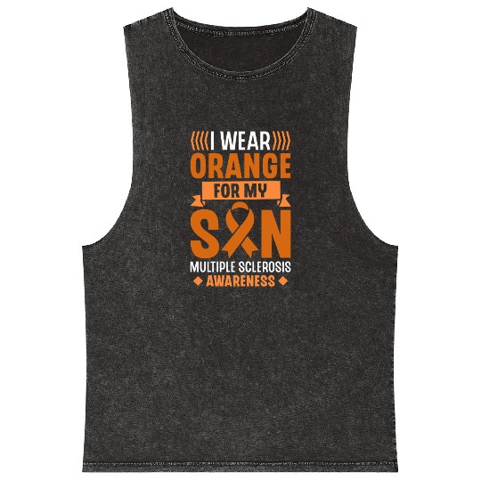 I Wear Orange For My Son Multiples Sclerosis MS Mineral Wash Tank Tops