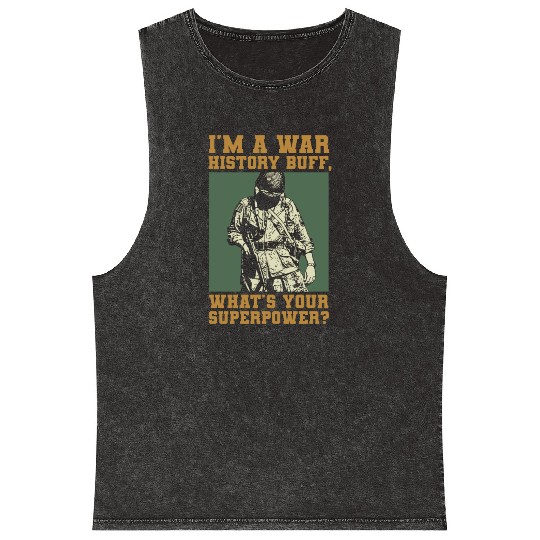 War History Buff - WW2 Enthusiast Mineral Wash Tank Tops