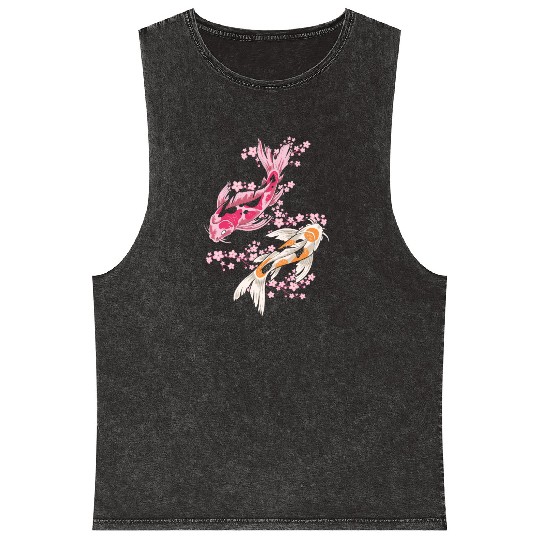 Hilarious Japan Pondfish Goldfish Chagoi Catfish Mineral Wash Tank Tops