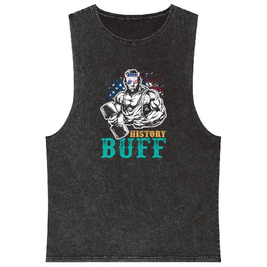 History Buff Independence Day Lincoln Patriot USA Mineral Wash Tank Tops