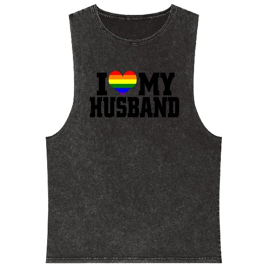 I Love My Husband Mineral Wash Tank Tops