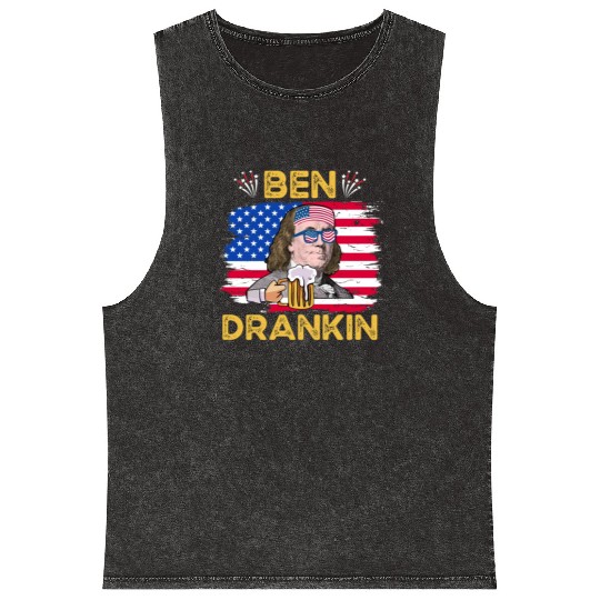 Ben Drankin US President Independence Day Mineral Wash Tank Tops