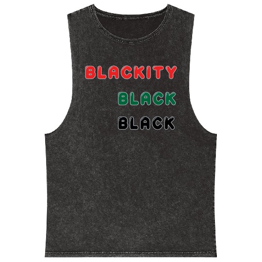 Blackity Black Black Mineral Wash Tank Tops