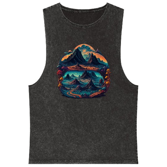Psychedelic mystical illustration Mineral Wash Tank Tops