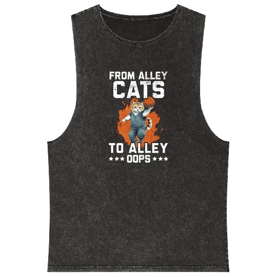 Basketball Cat Basketball Player I Love Basketball Mineral Wash Tank Tops