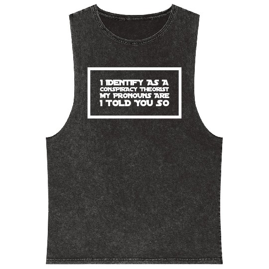 Conspiracy pronouns Mineral Wash Tank Tops