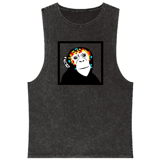 Monkey Face Monkey Monkey Mineral Wash Tank Tops