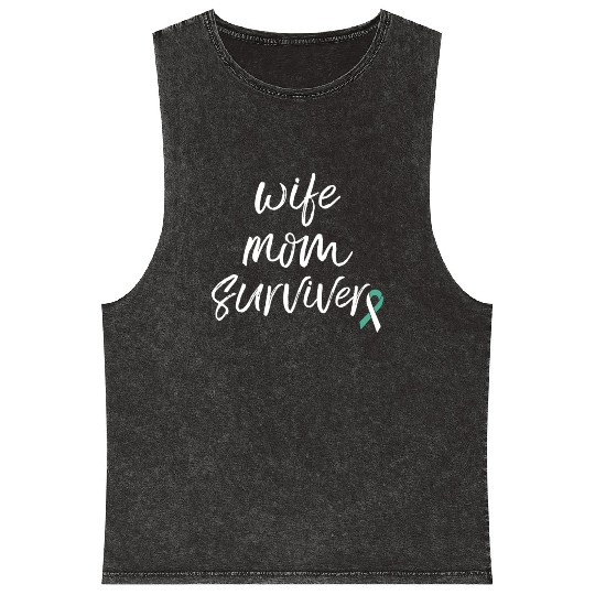 Cervical Cancer Awareness Products Ribbon Survivor Mineral Wash Tank Tops