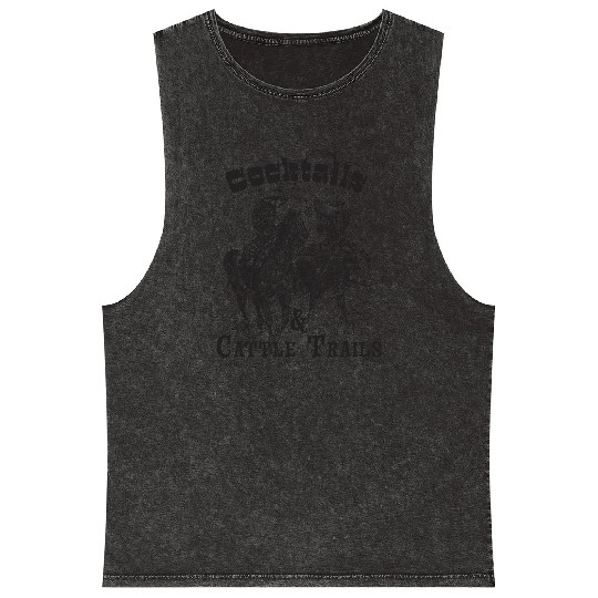 Cocktails Cattle Trails Cow Cow Mineral Wash Tank Tops