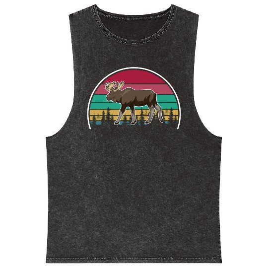 Wildlife Animal Forest Animal Canada Antlers Moose Mineral Wash Tank Tops