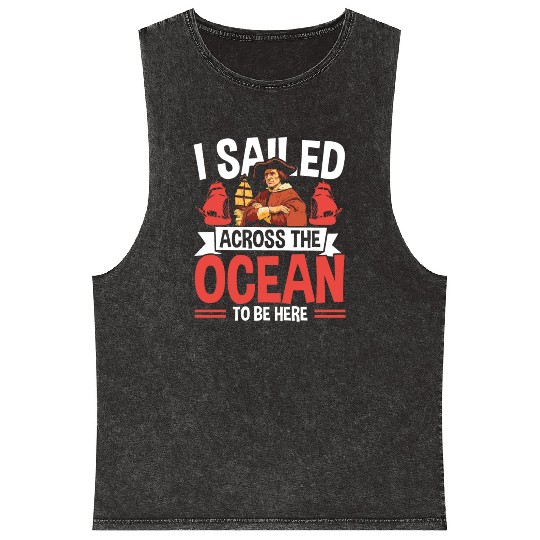 Christopher Columbus Italian American Columbus Day Mineral Wash Tank Tops