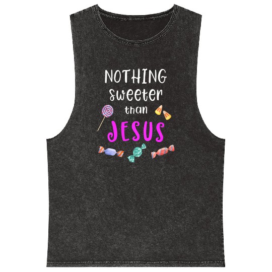 Christian , Jesus Trunk Or Treat Candy Mineral Wash Tank Tops