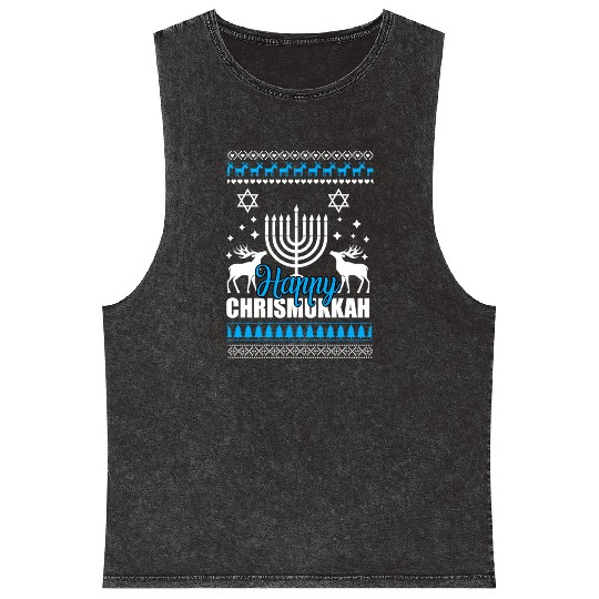 Happy Chrismukkah Ugly Style Mineral Wash Tank Tops
