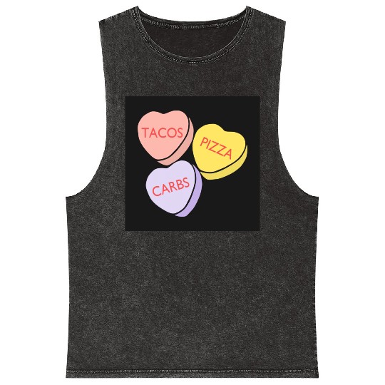 FRONTARTFunny Conversation Hearts Candy Mineral Wash Tank Tops