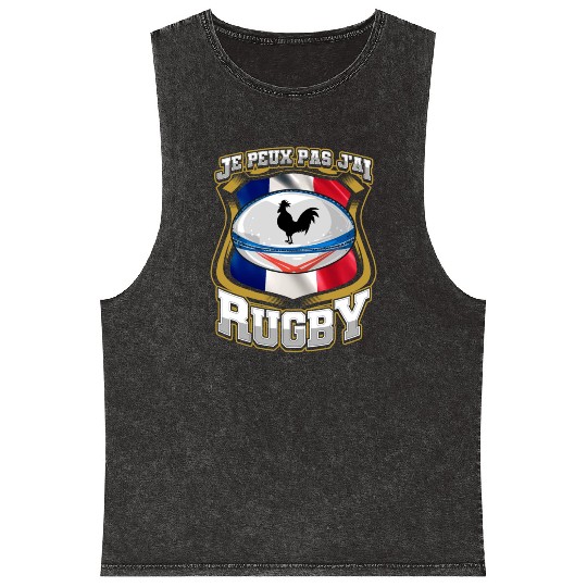 Je Peux Pas J ai Rugby France Rugby Mineral Wash Tank Tops