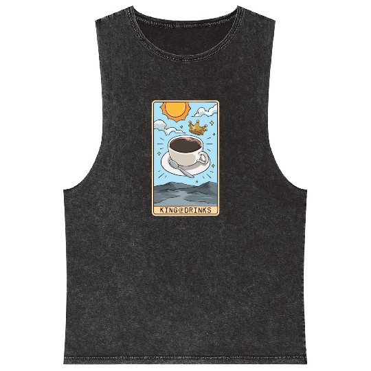 Tarot Card Reader Hot Coffee Drinker Caffeine Mineral Wash Tank Tops