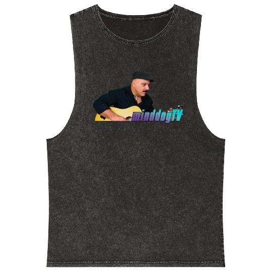 Minddog Guitar Player Mineral Wash Tank Tops