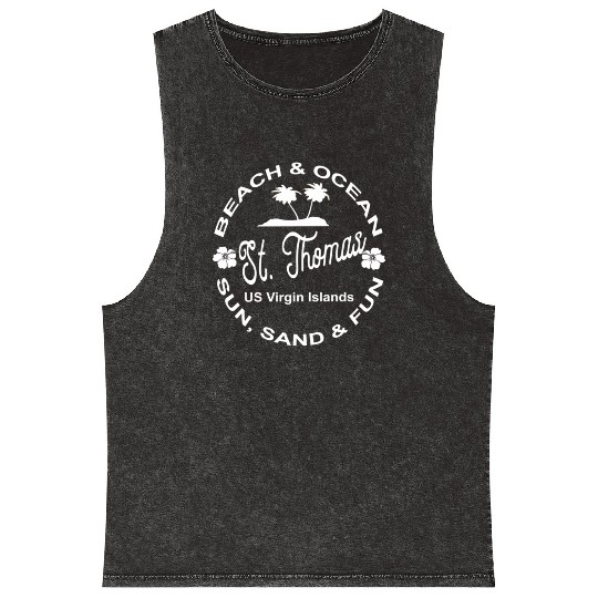 Tropical Beach Ocean St Thomas Us Island Mineral Wash Tank Tops
