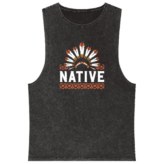 Aboriginal Indians Indigenous Native American Day Mineral Wash Tank Tops
