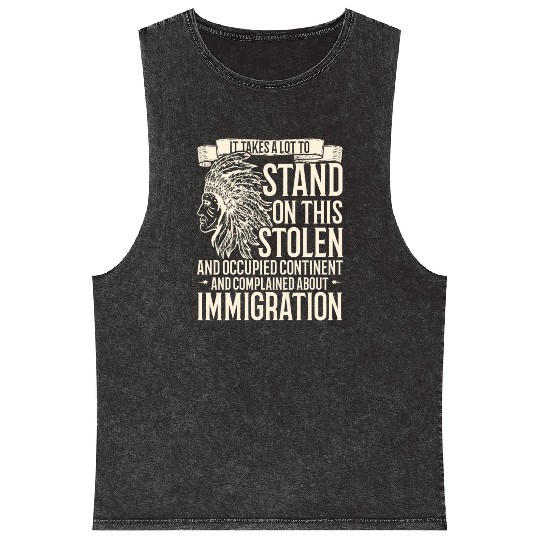 Aboriginal Indians Indigenous Native American Day Mineral Wash Tank Tops
