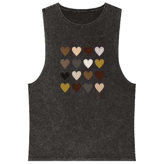 Cute Friends Forever Watercolor Patterned Hearts Mineral Wash Tank Tops